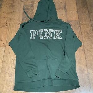 Victoria's Secret PINK green camo hoodie Size L